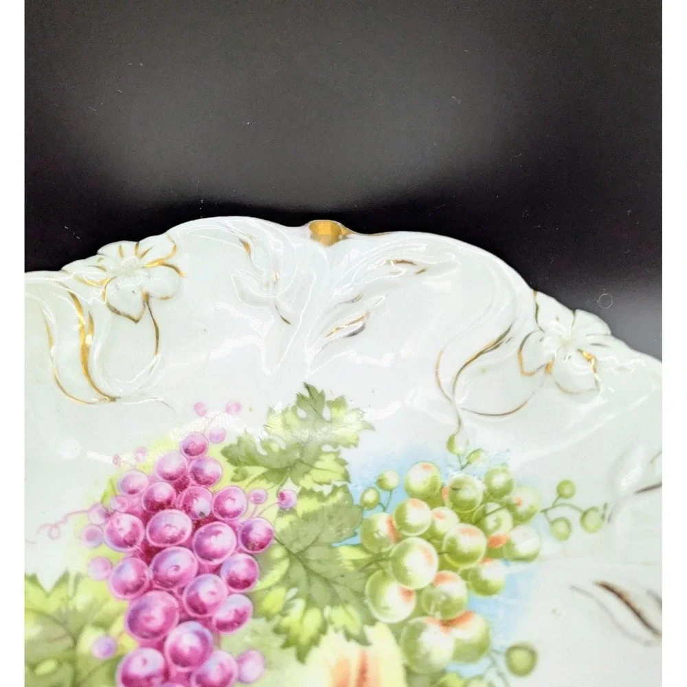 Antique Art Nouveau PS Germany Fruit Centerpiece Bowl Transferware 10